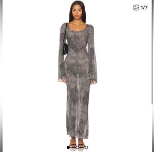 Stone Cold Fox Black and White Dot Print Long Sleeve Dress